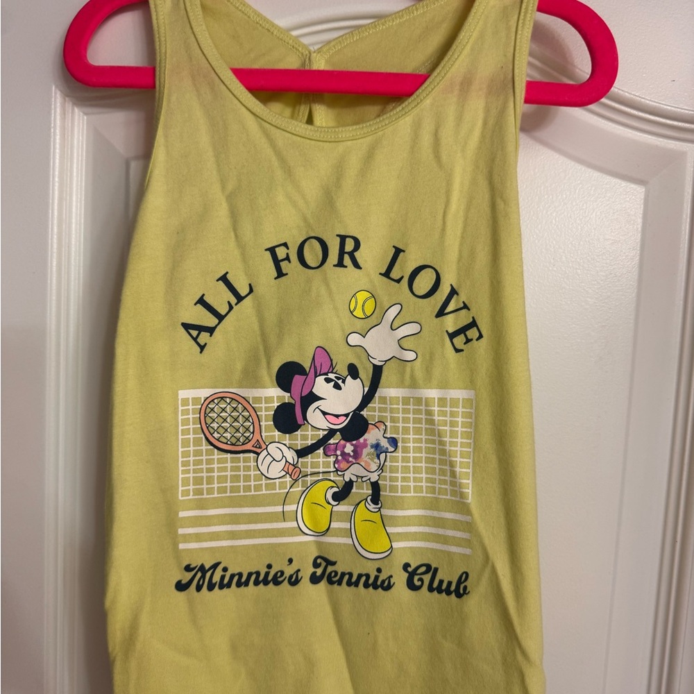 Disney Yellow Minnie Mouse Tennis Tank Top